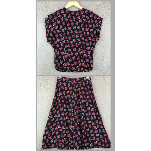 Vintage NEW REPUBLIC floral sleeveless top and skirt set size S - Picture 1 of 16